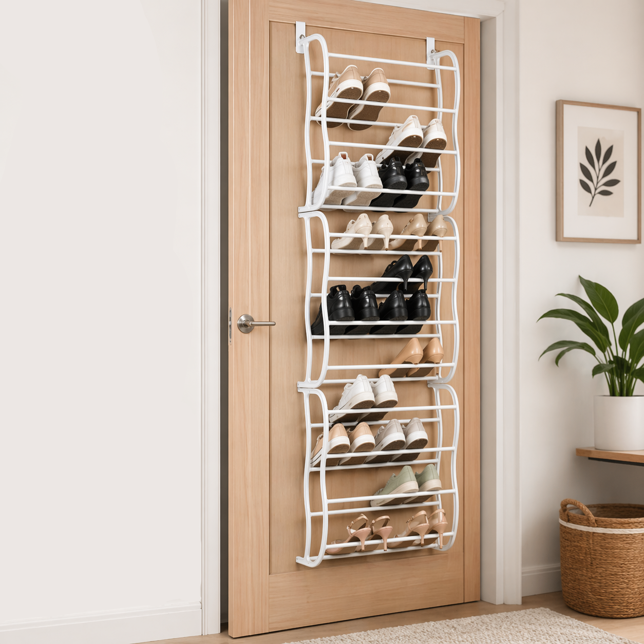 Zapatero colgante en puerta | Blanco